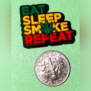 (10 for $15) Jamaican Themed Eat Sleep Smoke Repeat 420 Crocs Shoe Charms